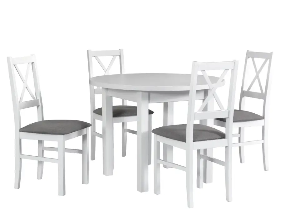 krzesło DENVER N-X, stół   P-II biały